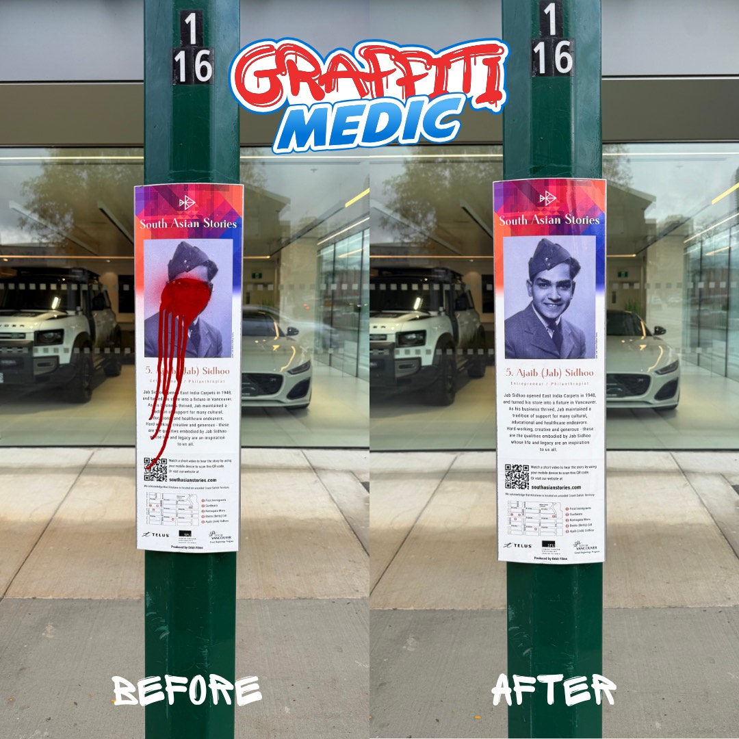 Graffiti removal before and after — Graffiti Medic job from our BC operation