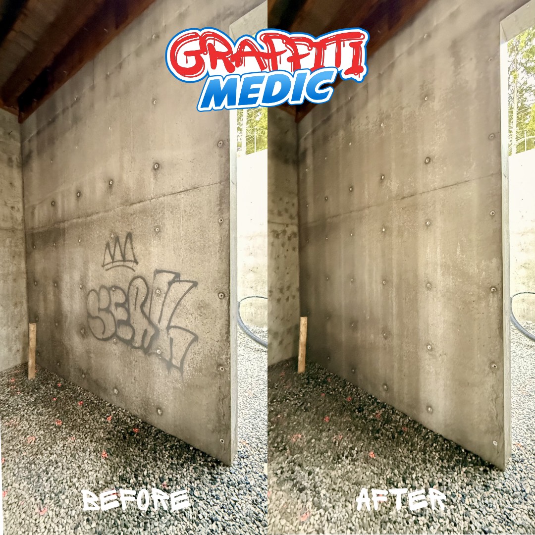 Graffiti removal before and after by Graffiti Medic — job 08, Lower Mainland BC
