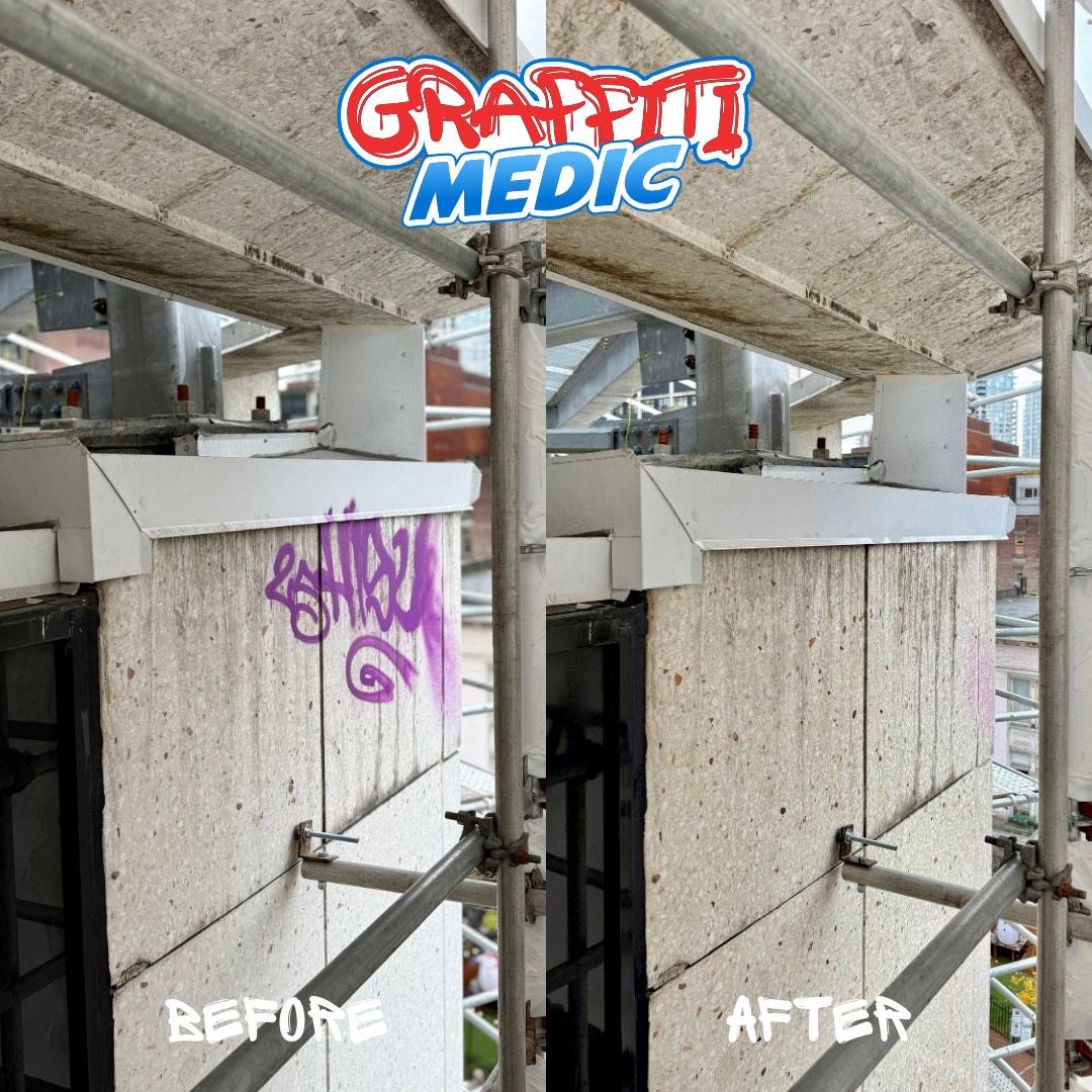 Graffiti removal before and after by Graffiti Medic — job 13, Lower Mainland BC