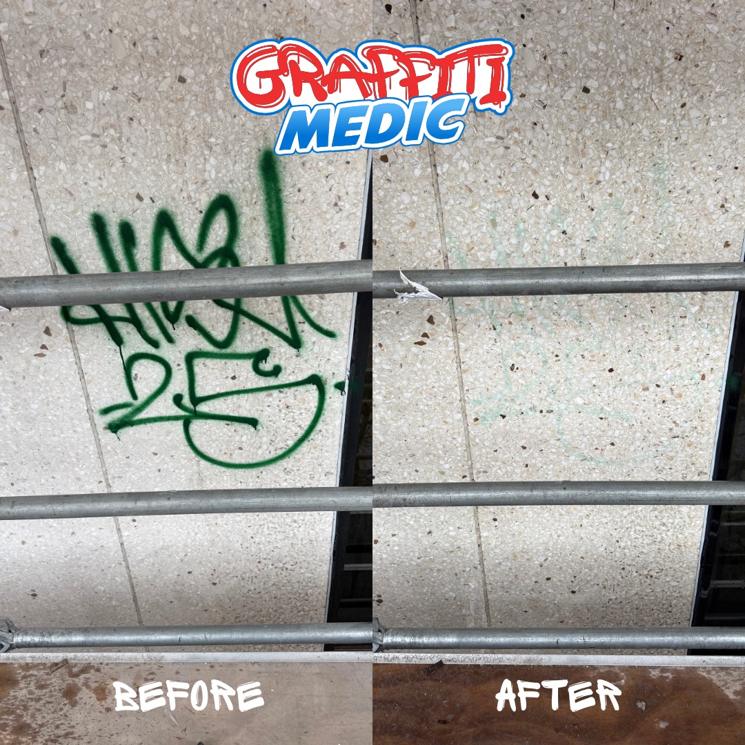 Graffiti removal before and after by Graffiti Medic — job 14, Lower Mainland BC