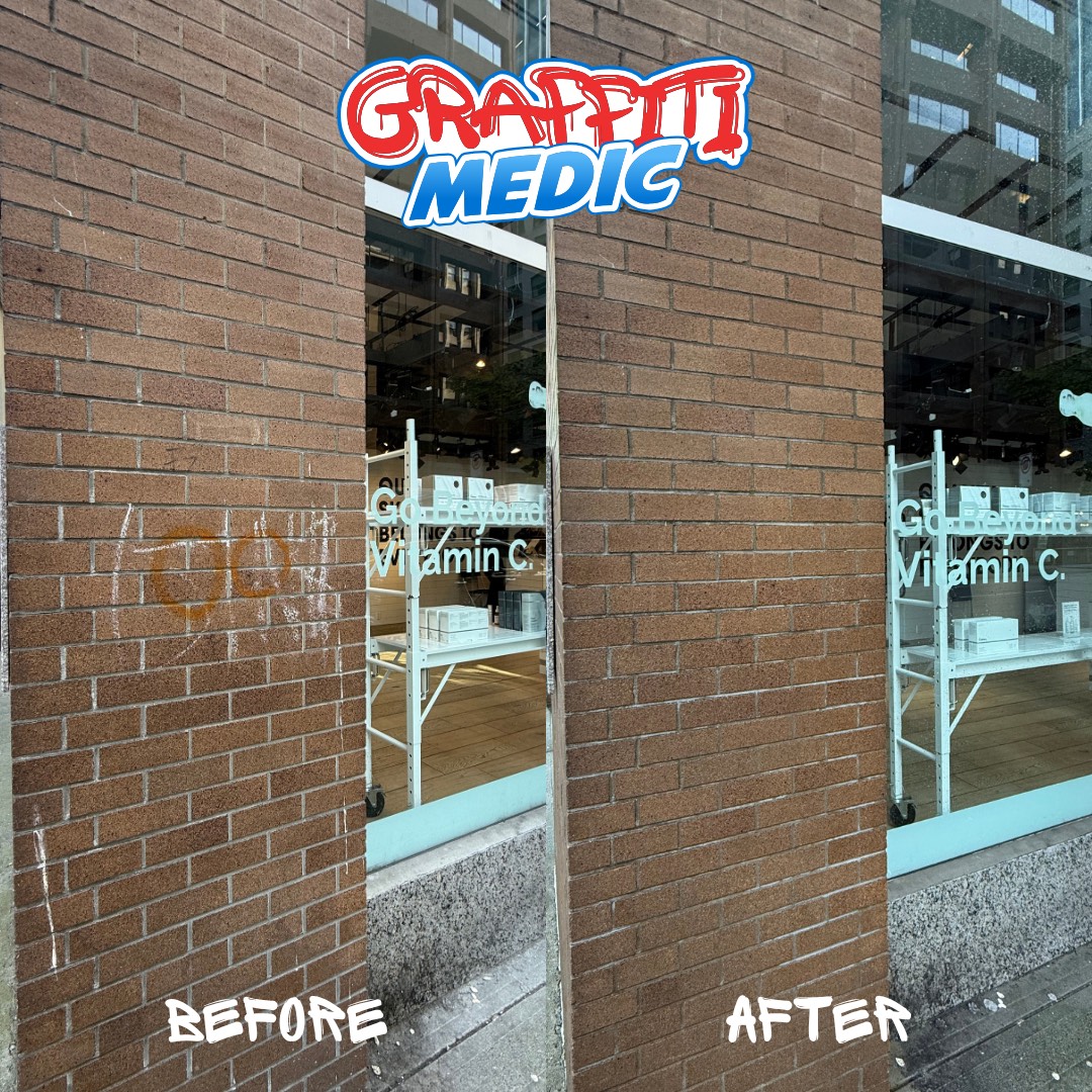 Graffiti removal before and after by Graffiti Medic — job 15, Lower Mainland BC