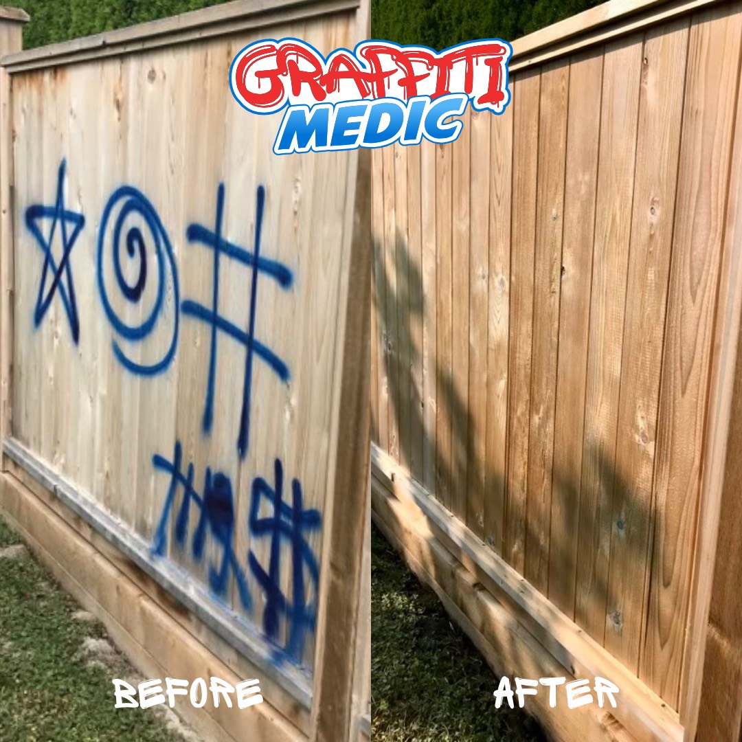 Graffiti removal before and after by Graffiti Medic — job 16, Lower Mainland BC