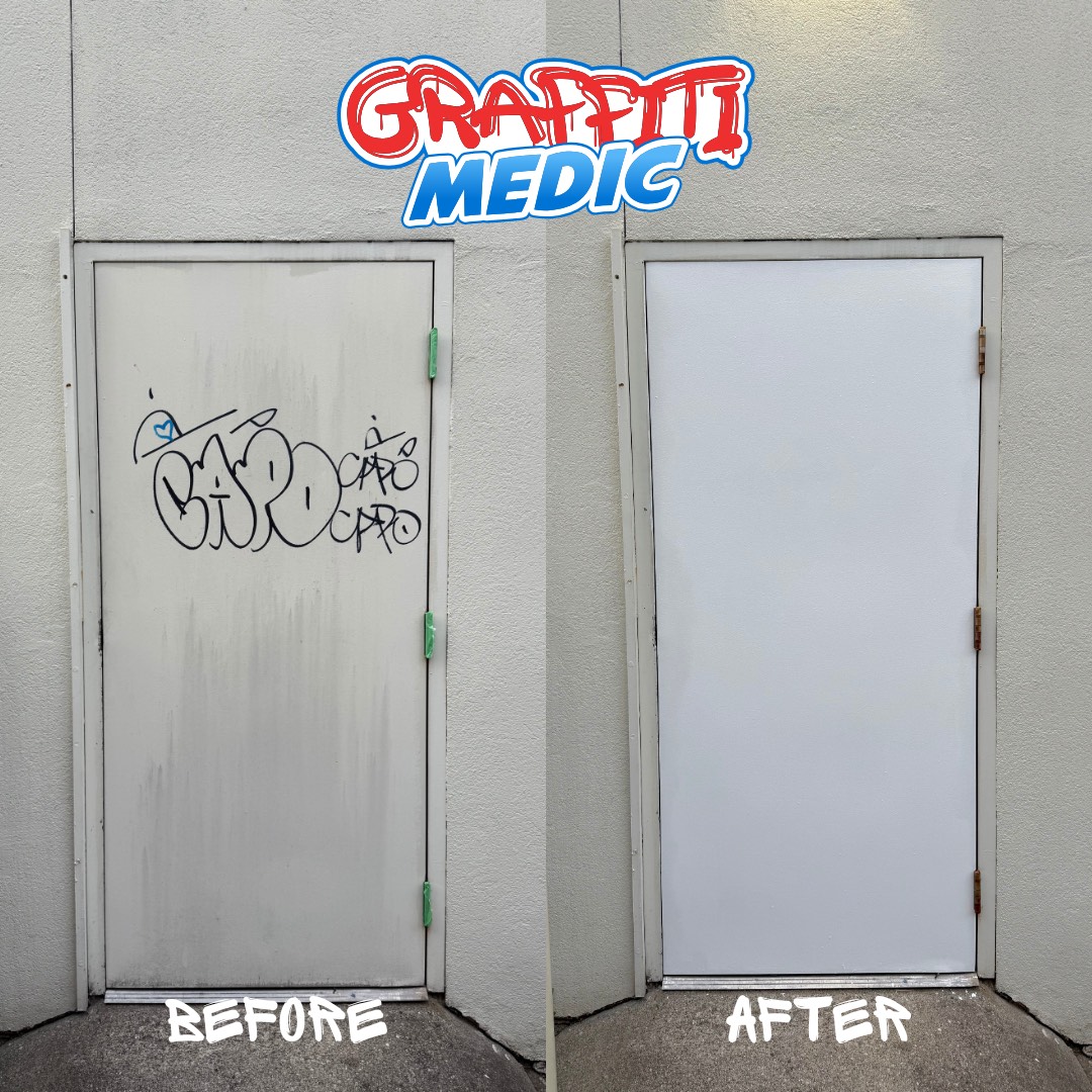 Graffiti removal before and after by Graffiti Medic — job 20, Lower Mainland BC