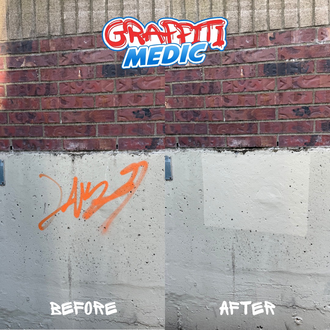 Graffiti removal before and after by Graffiti Medic — job 24, Lower Mainland BC
