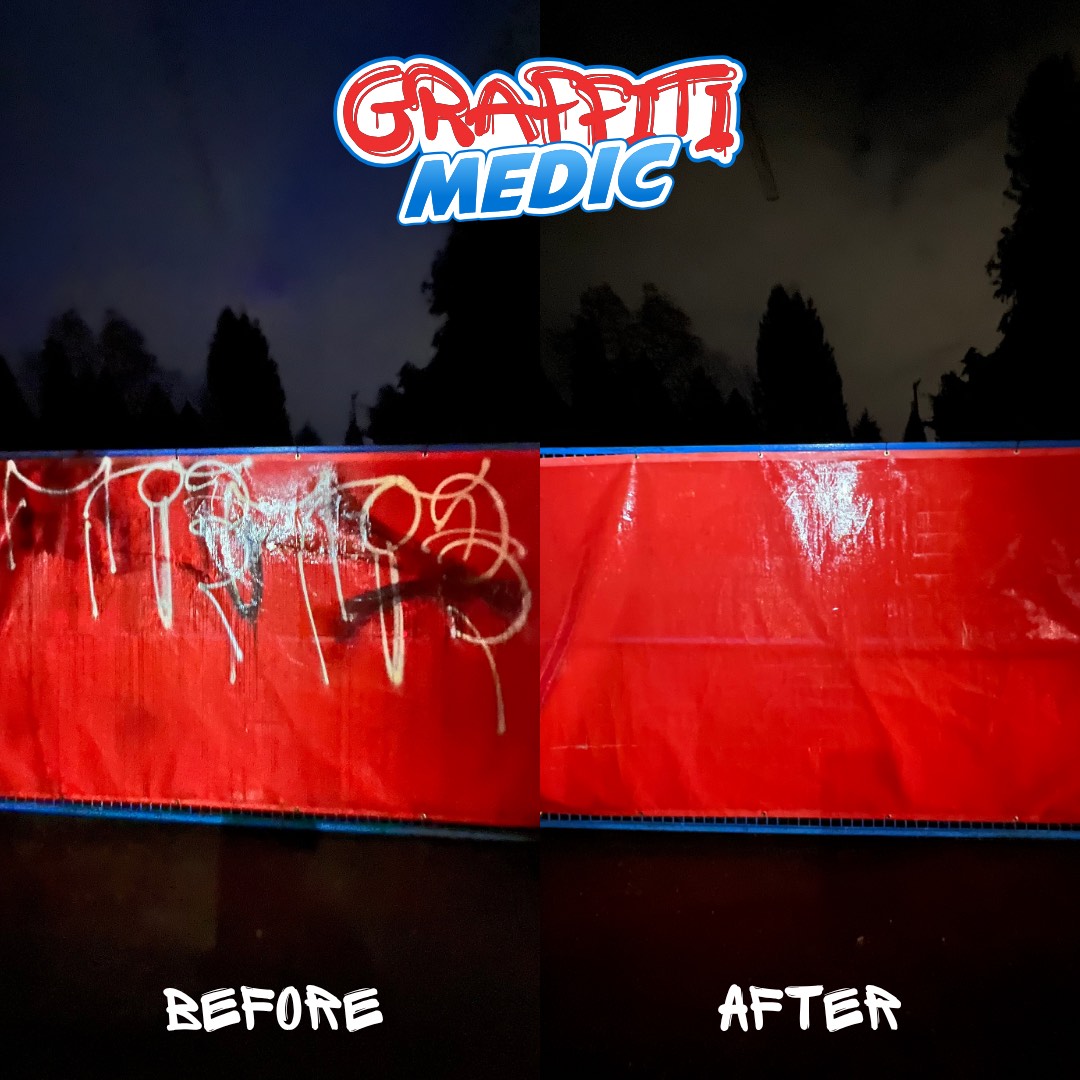 Graffiti removal on a commercial property in Surrey BC